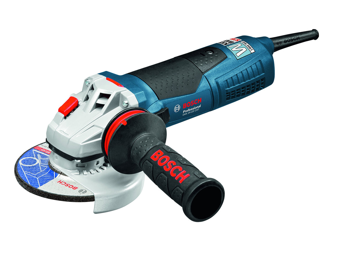 Bosch Professional GWS 19-125 CIST - Amoladora angular (1900 W, Ø disco 125 mm, Antivibration, KickBack-Stop, alto par, en caja)