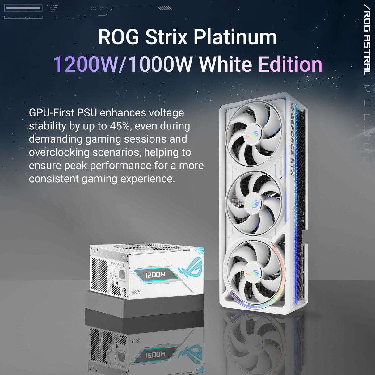 ASUS ROG Astral GeForce RTX 5080 White OC Edition, Tarjeta gráfica Gaming, PCIe 5.0, 16GB GDDR7, HDMI/DP 2.1, 3.8 Ranuras, 4 Ventiladores Axial-Tech, Almohadilla térmica de Cambio de Fase