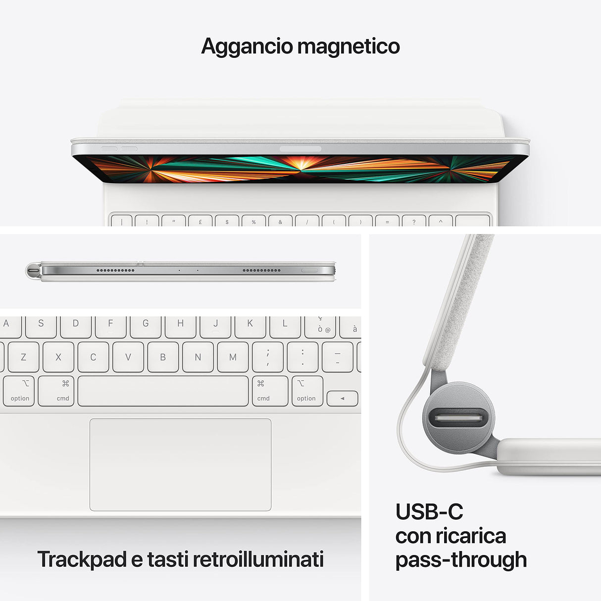 Apple Magic Keyboard (para el 12.9-Inch iPad Pro - 5.ª generación) - Italiano - en Blanco