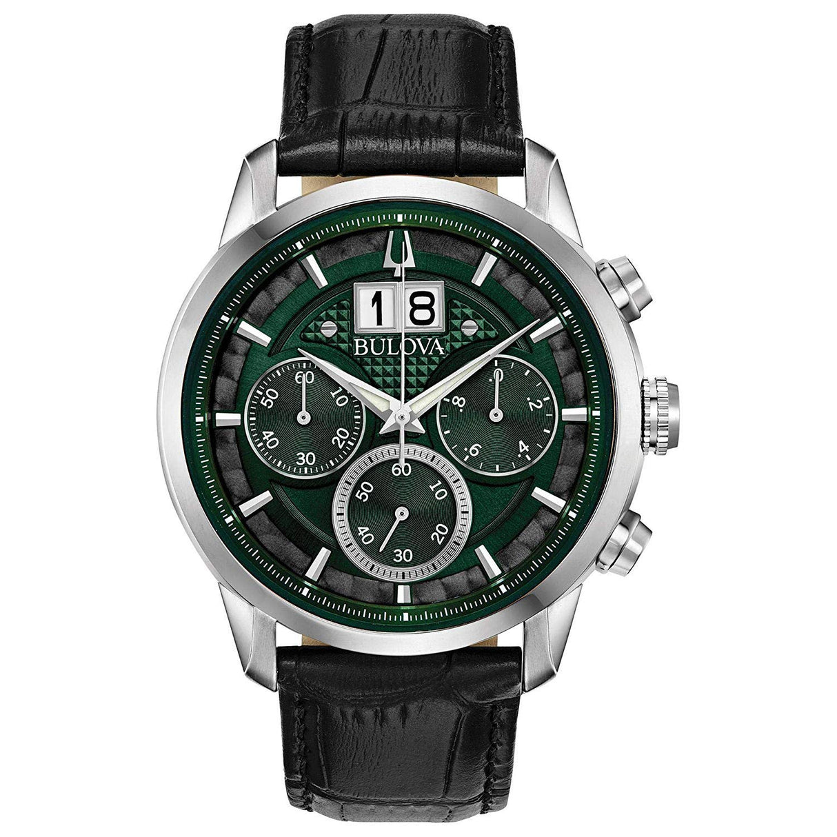 Bulova Reloj Cronógrafo para Hombres de Cuarzo con Correa en Cuero 96B310