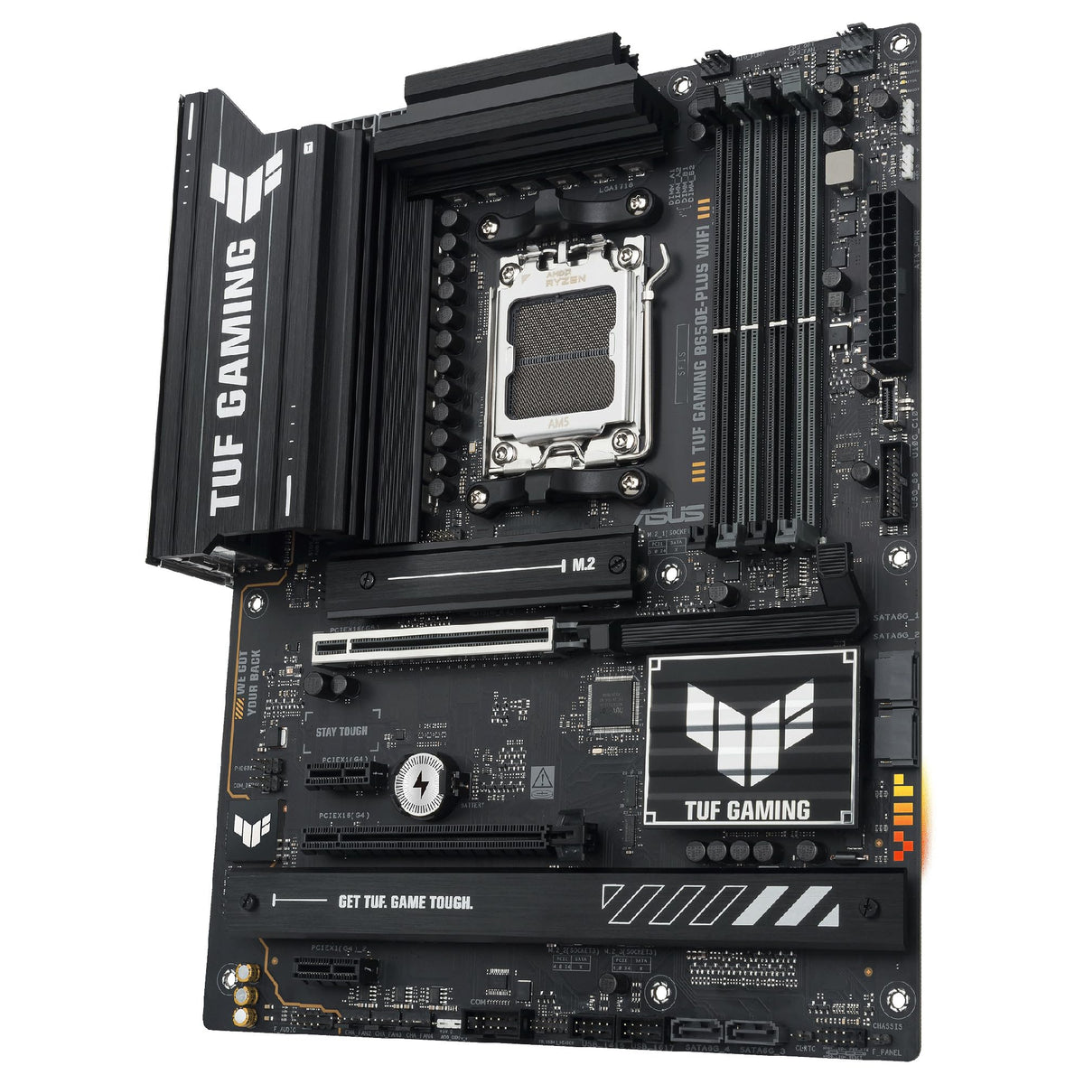 ASUS TUF Gaming B650E-PLUS WiFi - Placa Base AMD B650 ATX, 12+2+1 etapas de Potencia 80A, DDR5, PCIe 5.0, M.2, Wi-Fi 6E, 2.5Gb Ethernet, DisplayPort, HDMI, USB Tipo-C, BIOS Flashback, Aura Sync