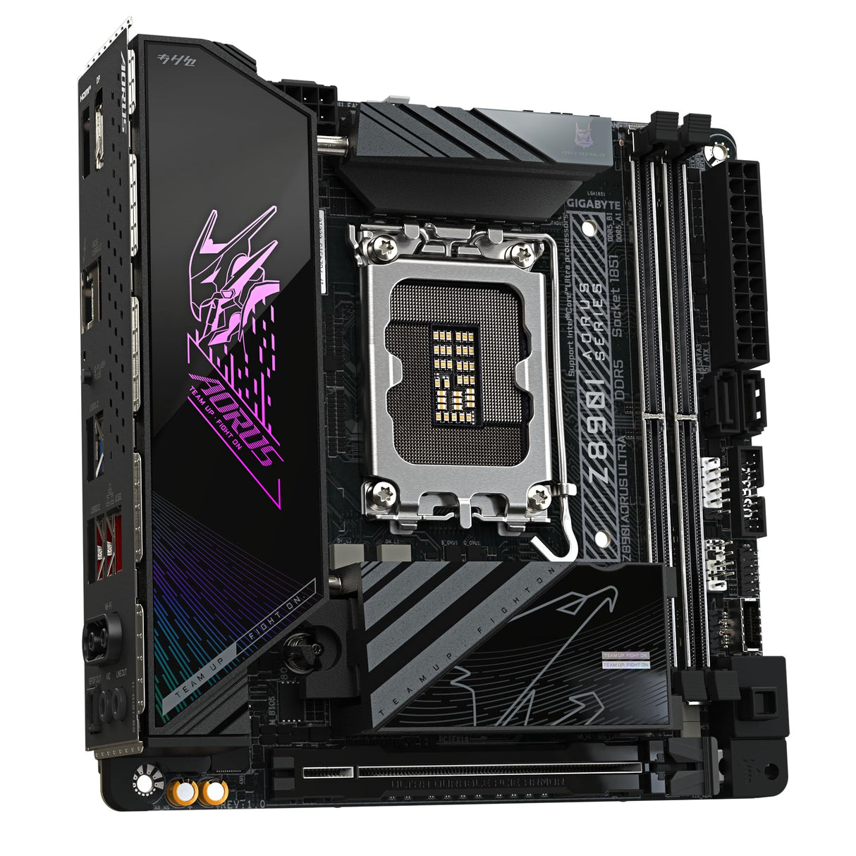 GIGABYTE Placa Base Z890I AORUS Ultra - Compatible con procesadores Intel Core Ultra (Serie 2), 8+1+2 Fases VRM, hasta 8800MHz DDR5 (OC), 1xPCIe 5.0 + 1xPCIe 4.0, Wi-Fi 7, LAN 2.5GbE, Thunderbolt 4