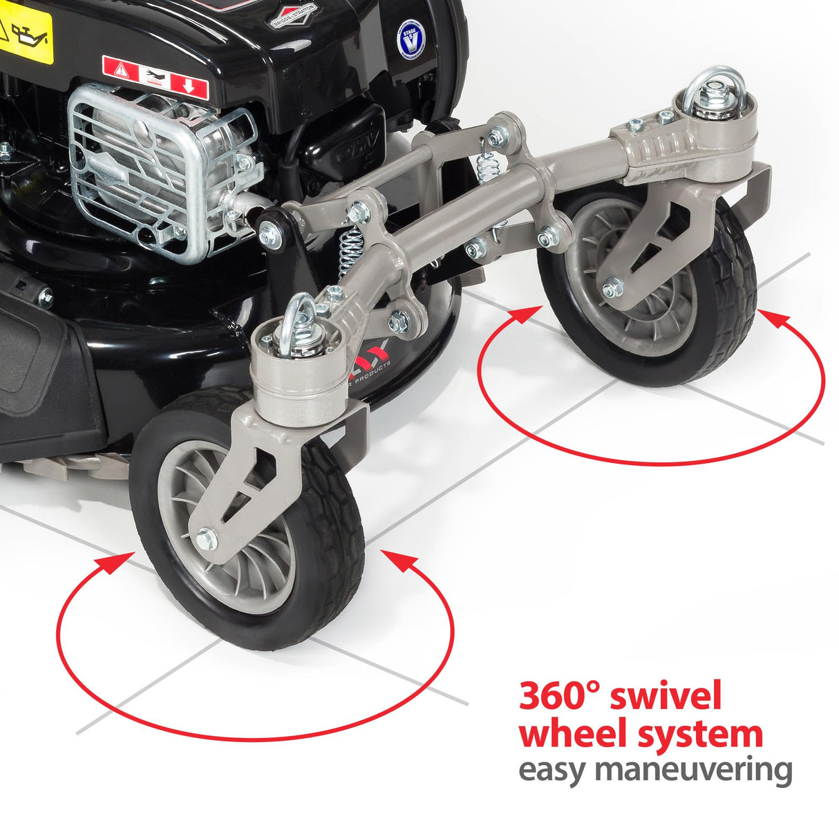 NAX POWER PRODUCTS 2000S Briggs & Stratton Serie 625EXi 150 cm3 ReadyStart Ancho de Corte 46 cm Cesta 60l Ruedas giratorias Delanteras cortacésped a Gasolina con propulsión, nax2000s 625exi 46 cm