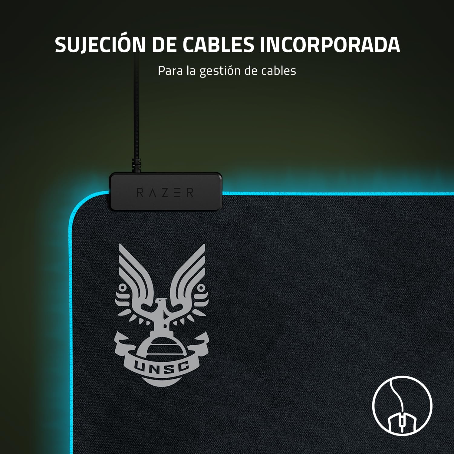 Razer Goliathus Extended Chroma Gaming Mouse Pad: iluminación RGB personalizable, material suave, control y velocidad equilibrados, base de goma antideslizante, Halo Infinite Edition