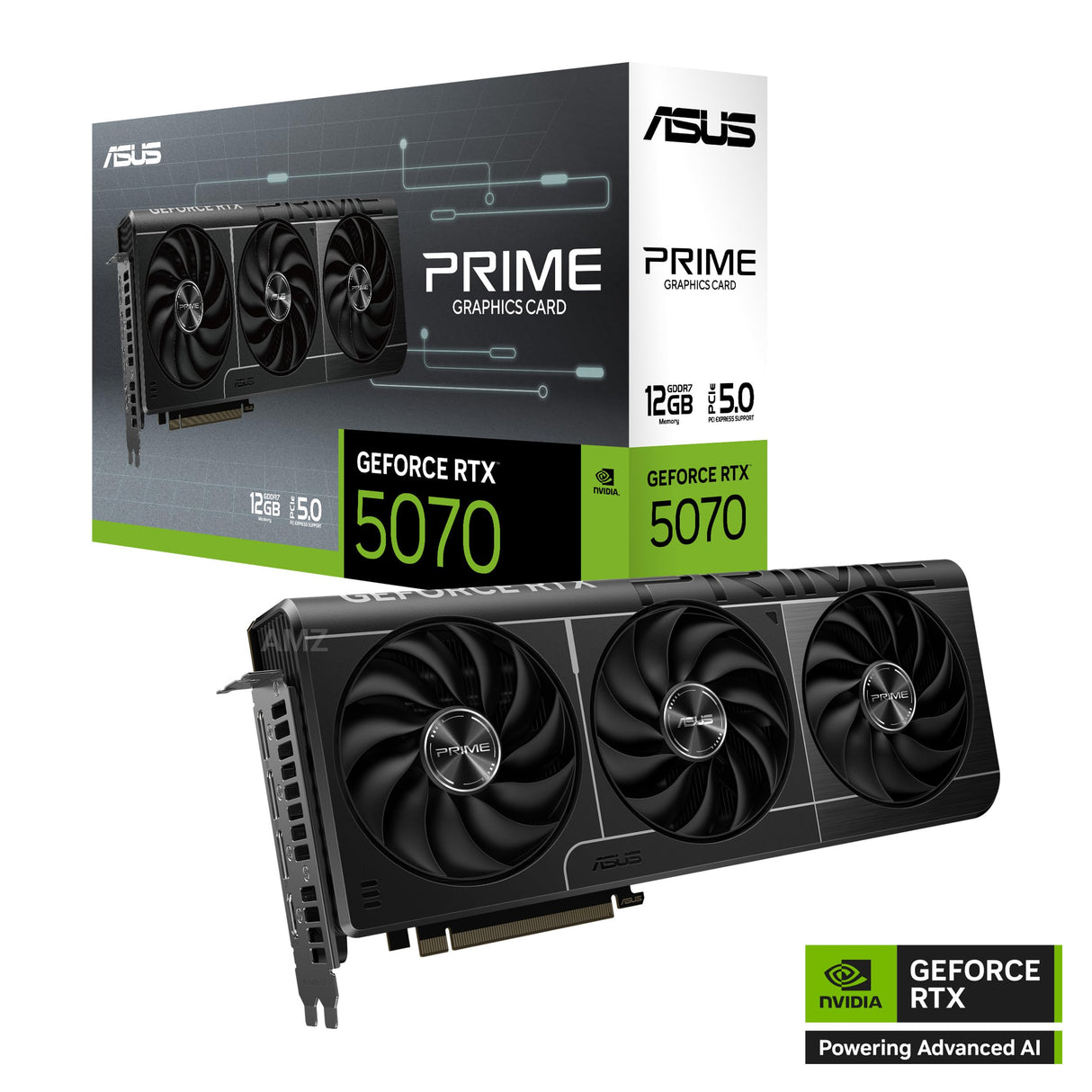 ASUS Prime GeForce RTX 5070 12GB GDDR7 - Tarjeta gráfica SFF-Ready (PCIe 5.0, 12GB GDDR7, HDMI/DP 2.1, 2.5 Ranuras, Ventiladores Axial-Tech, Dual BIOS)