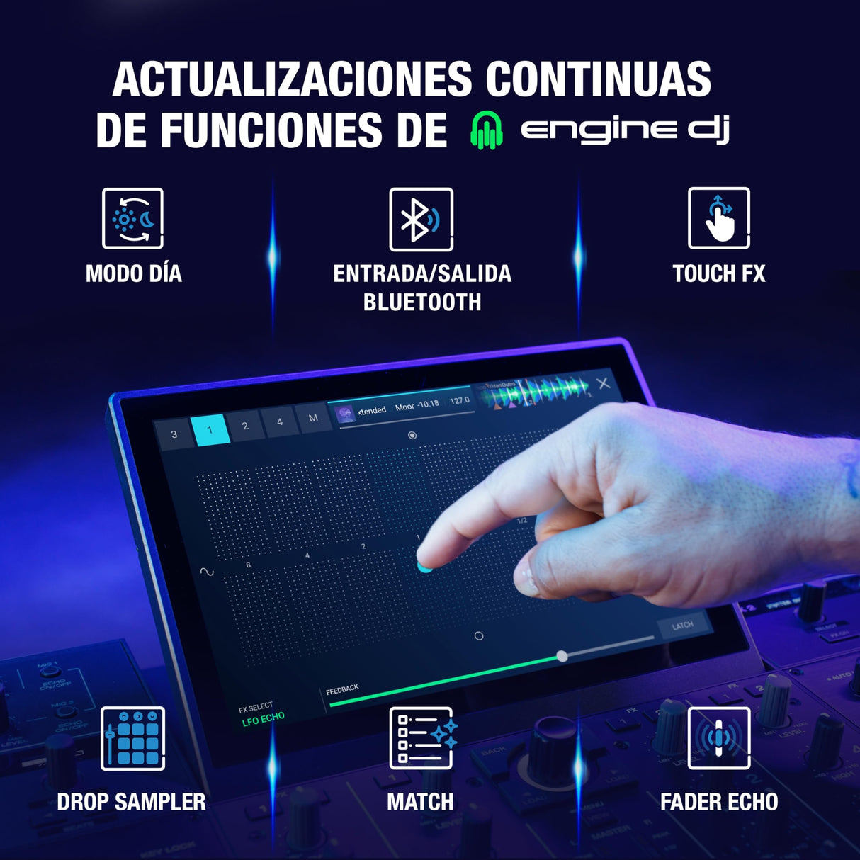 Denon DJ PRIME 4+ controlador DJ autónomo con Separación de Stems en 4 Decks, streaming por wifi, Mezclador, pantalla táctil 10,1", control de luces