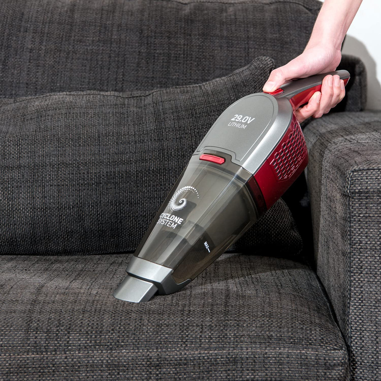 Taurus Unlimited Plegable|Ligero 29 Lithium - 2 en 1: escoba y aspirador de mano, baterías de litio de 29 V, base de carga, velocidad Eco y Turbo, indicador LED, depósito extraíble de 0,7L, Gris