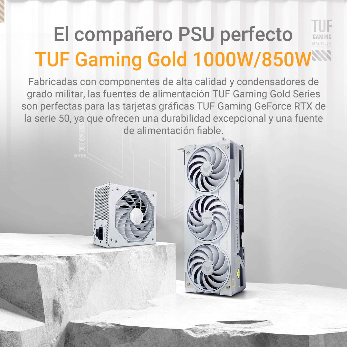 ASUS TUF Gaming GeForce RTX 5070 Ti 16 GB GDDR7 White OC Edition Tarjeta gráfica Gaming (PCIe 5.0, HDMI/DP 2.1, 3,125 Ranuras, Grado Militar, Revestimiento Protector, Ventiladores Axial-Tech)