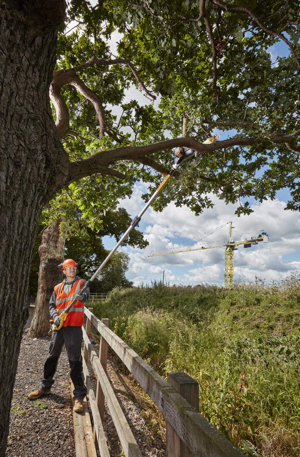 DEWALT DCMPS567P1-QW - Podadora de pértiga XR 18V con 1 batería Li-Ion 5,0Ah