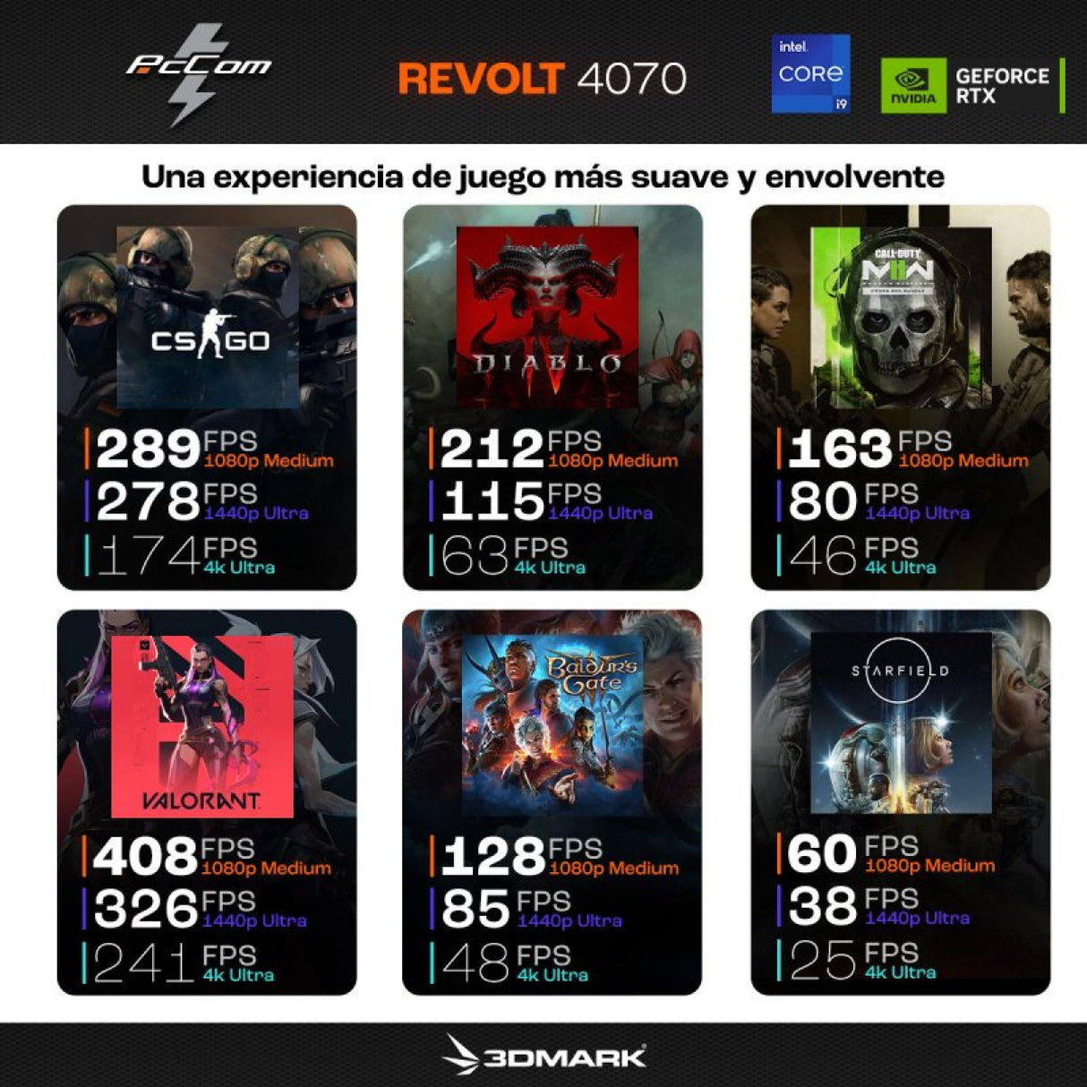 PcCom Laptop Revolt 4070 17,3" 32 GB RAM 1 TB SSD Nvidia Geforce RTX 4070