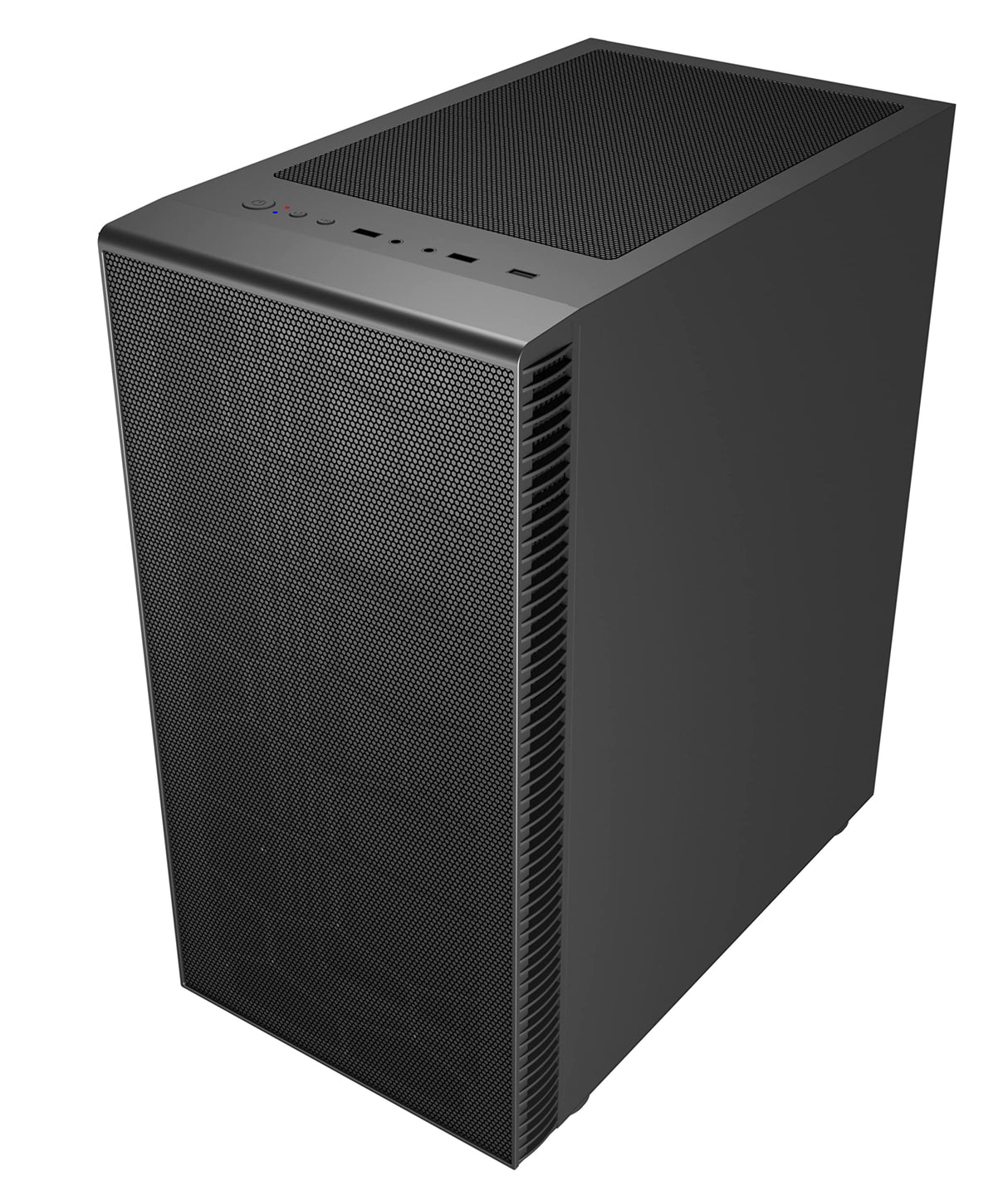 SaharaGaming P44 - Carcasa de Malla Negra y Vidrio Templado sin Ventilador ni concentrador, Compatible con E-ATX, ATX, Micro-ATX e ITX