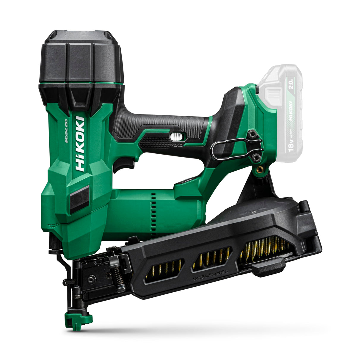 HiKOKI Clavadoras de papel para tejado con batería, 18 V, 25-45 mm, accionamiento por resorte neumático, motor sin escobillas, potente, libre de mantenimiento y versátil, incluye maletín