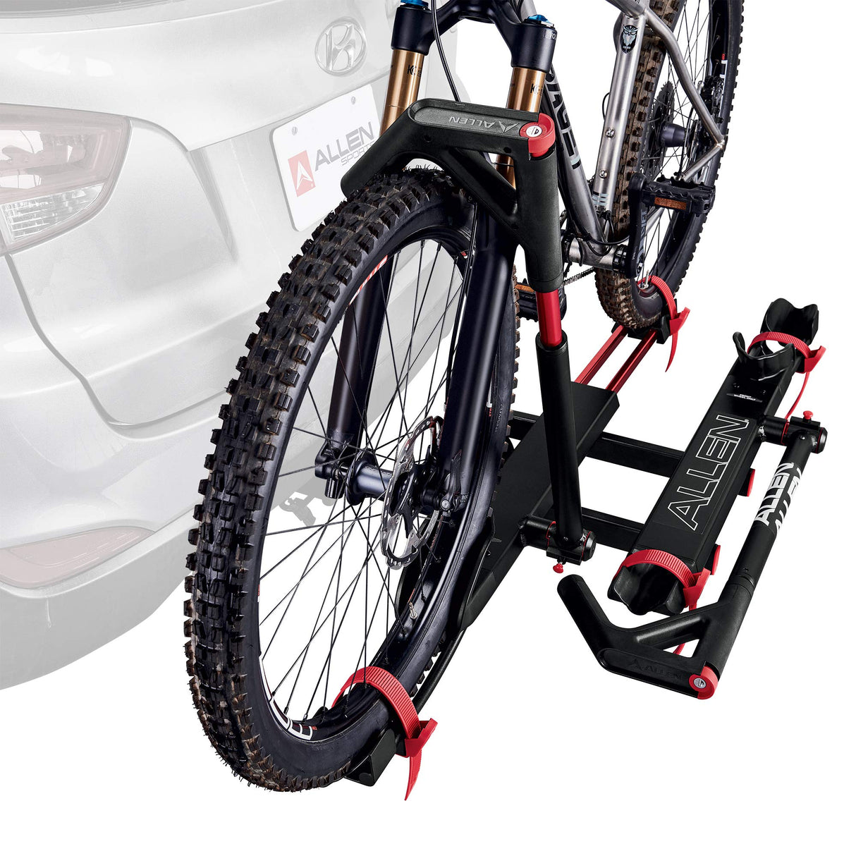 Allen Sports Soporte Premier para 2 Bicicletas con Parrilla de Bloqueo, Modelo AR200, Negro