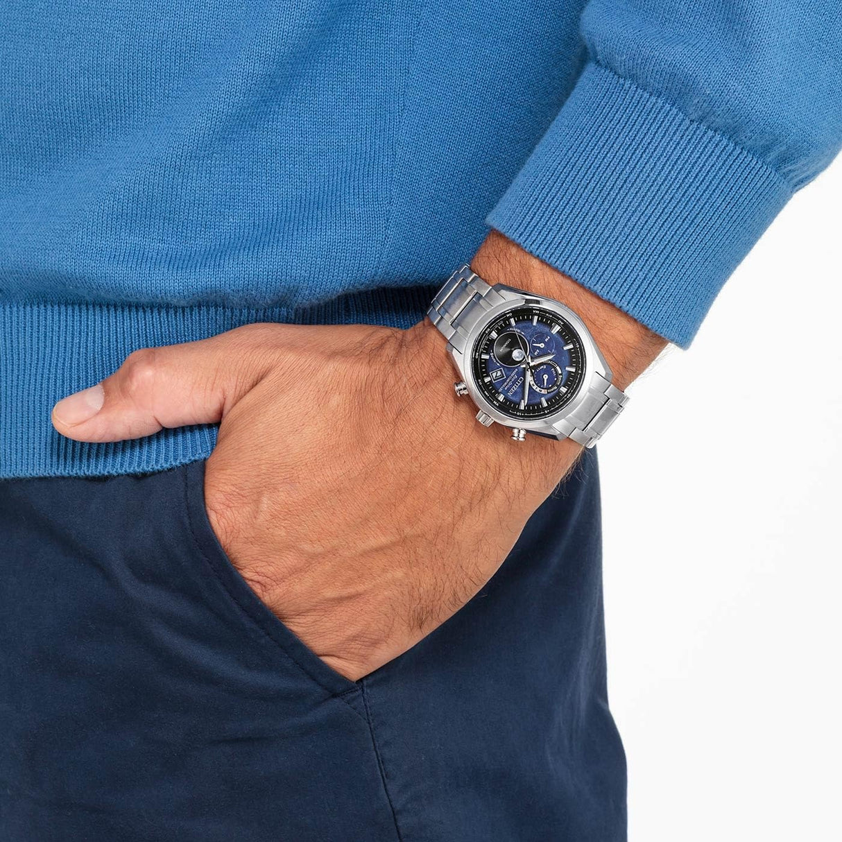 CITIZEN Reloj Multiesfera para Hombres de con Correa en Titanio BY1010-81L