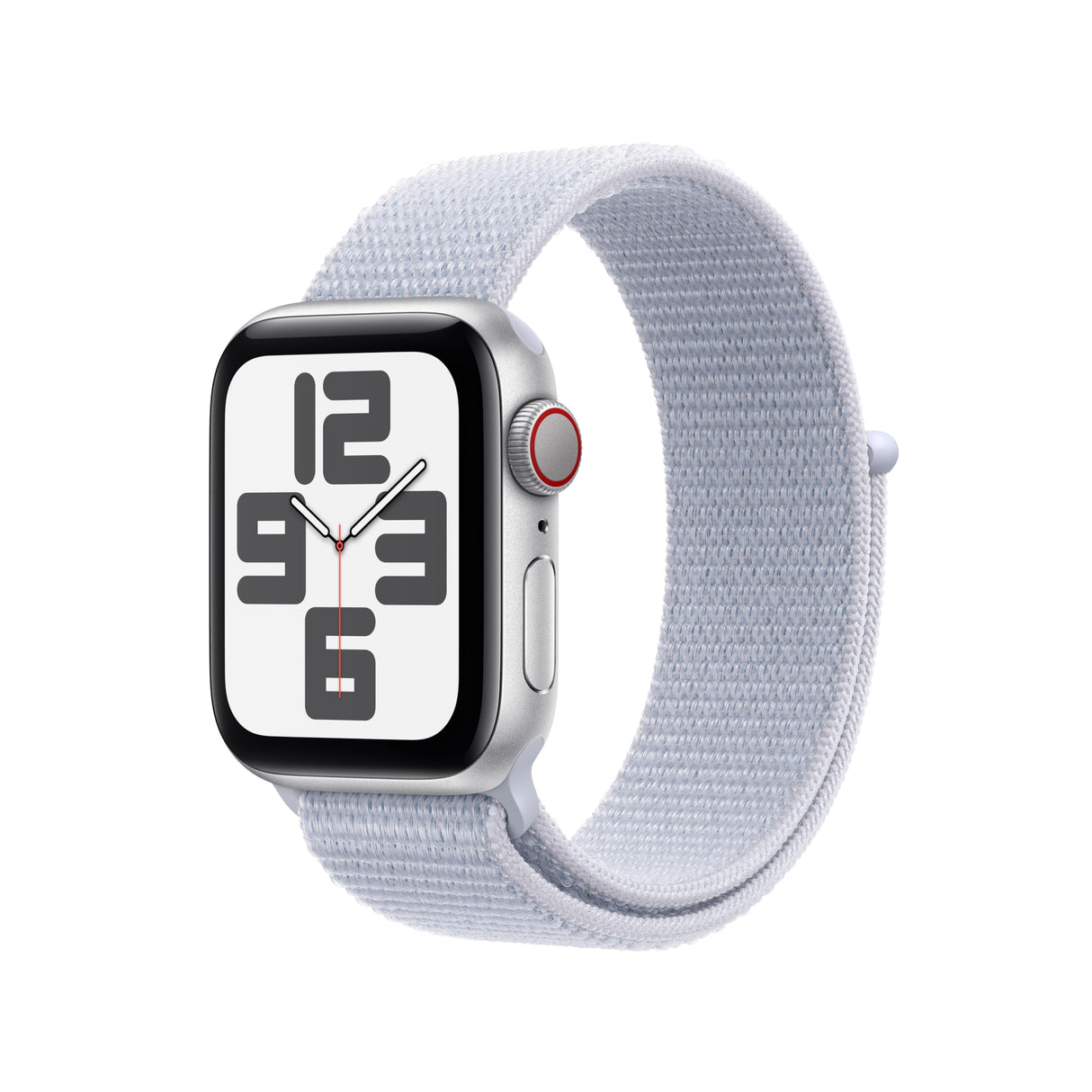 Apple Watch SE de 2.ª generación GPS + Cellular Smartwatch con Caja de Aluminio en Plata de 40 mm y Correa Loop Deportiva Azul Nube. Monitores de entreno y sueño y Neutro en Carbono