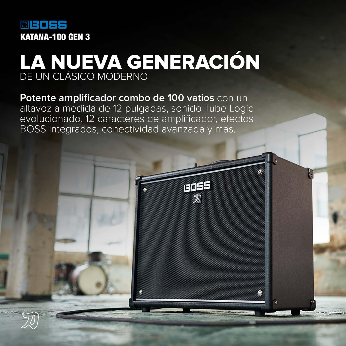 Amplificador de Guitarra BOSS Katana-100 Gen 3 | Potente Amplificador Combo de 100 vatios | Altavoz a Medida de 12” | Sonidos Tube Logic evolucionados | 12 perfiles de Amplificador
