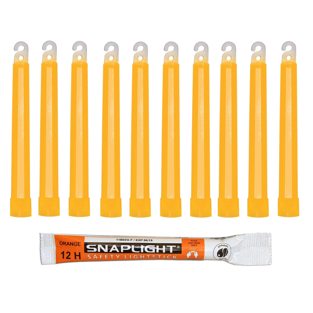 Cyalume Barras de luz naranja SnapLight 15cm, 6 inch super brillante con duración de 12 horas (cartón de 500)