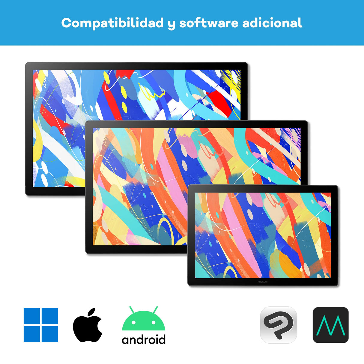 Wacom Cintiq 16 (Edición 2025) – Tableta Gráfica con lápiz 2.5K compacta con Wacom Pro Pen 3, Vidrio antirreflejo, Soporte Plegable y USB-C