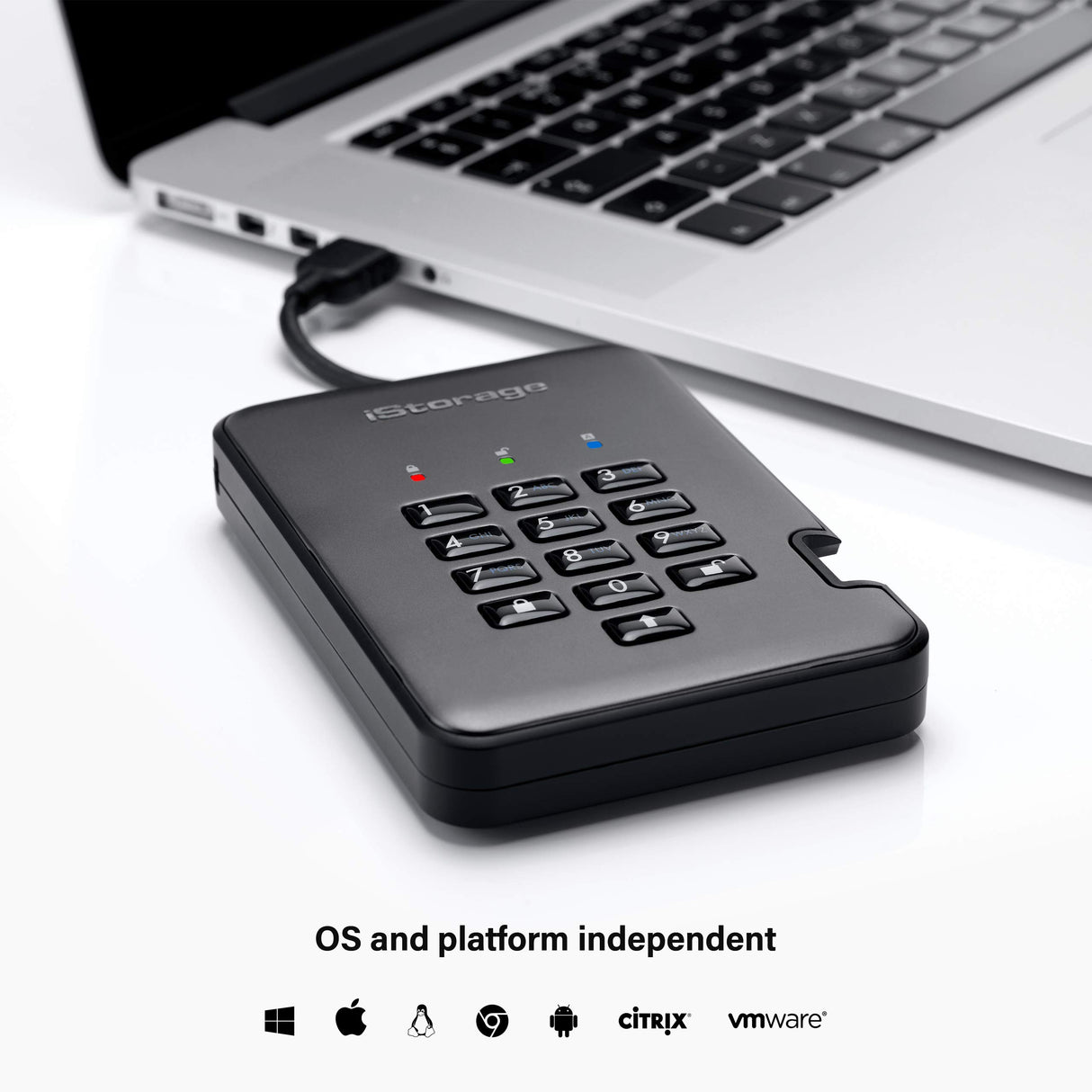 iStorage diskAshur PRO2 SSD 2TB | Disco Duro de Estado Sólido | FIPS Nivel 2 | Resistente al Polvo/Agua | Cifrado Hardware. IS-DAP2-256-SSD-2000-C-G