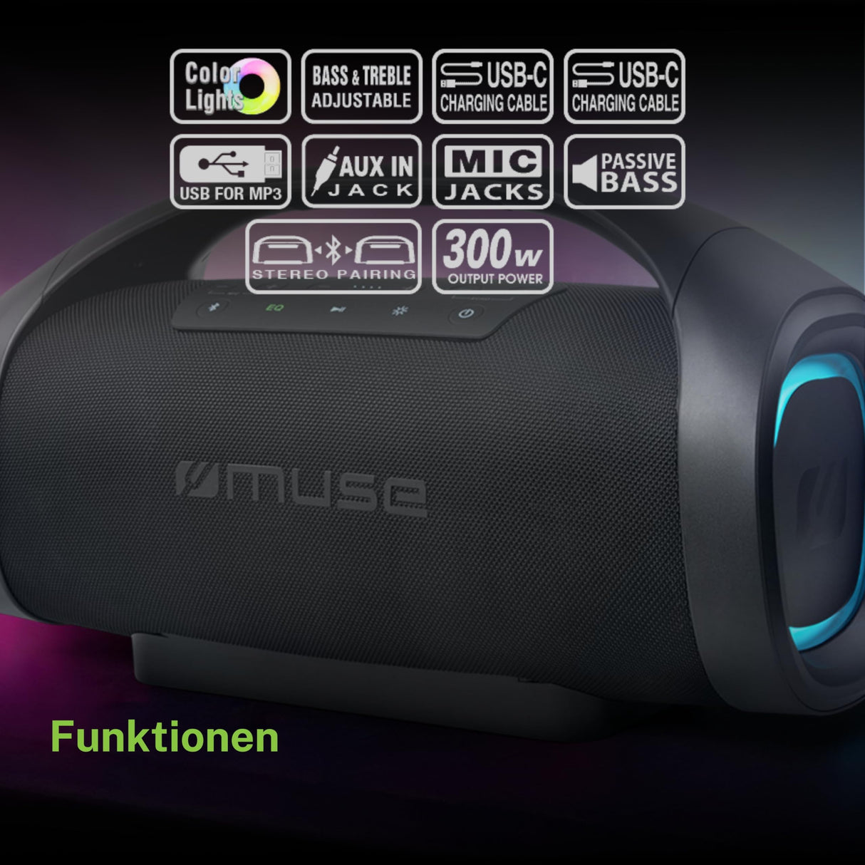 Enceinte sans fil Muse M 980 BT Bluetooth Noir