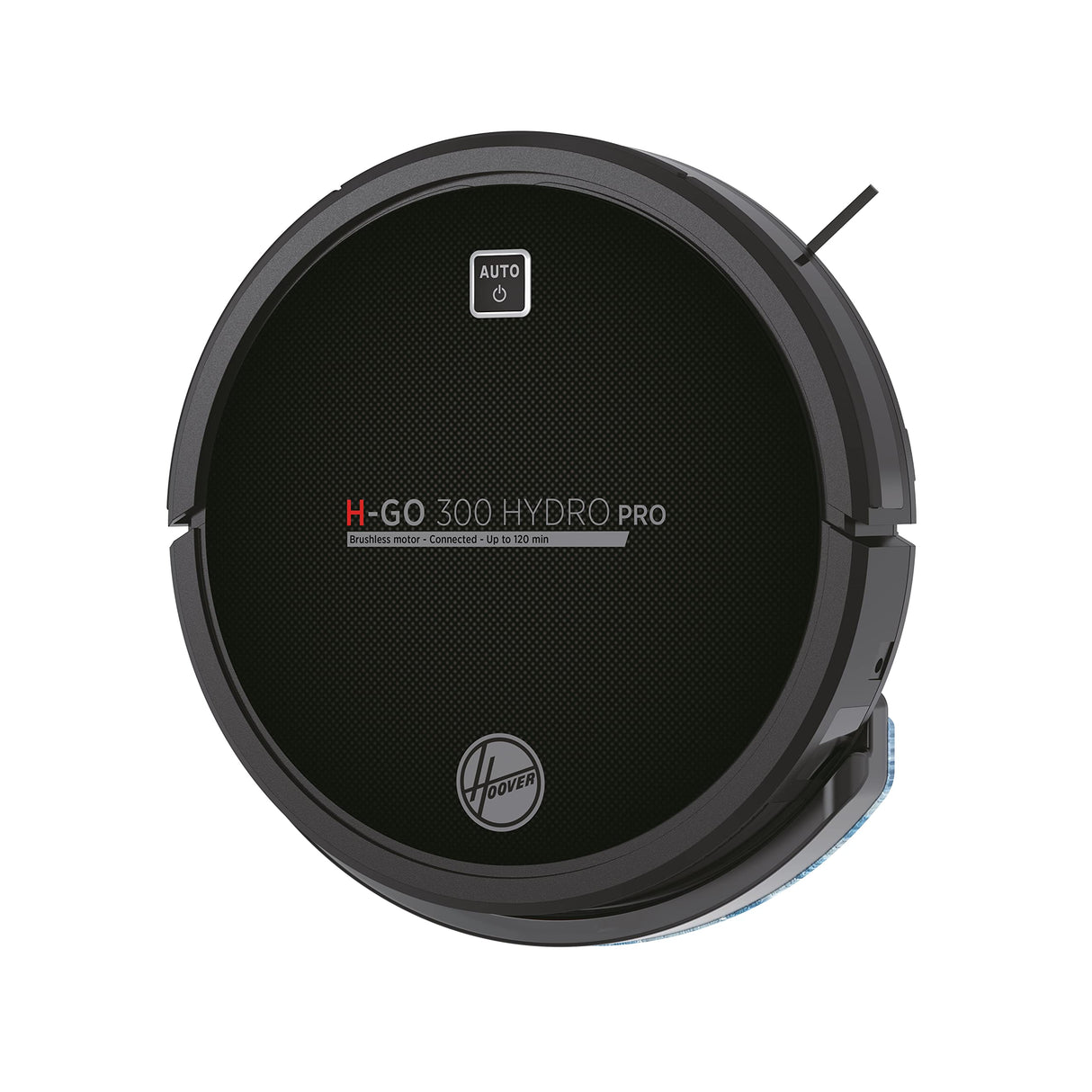Hoover H-GO 300 - Hydro Pro - HGO330HC Robot Aspirador, Aspira, Barre, friega y Pasa la mopa, 2 depósitos, Wi-Fi, conexión Alexa, 120mins, Mando y Base de Carga, Sensor anticaída y antichoque, Negro