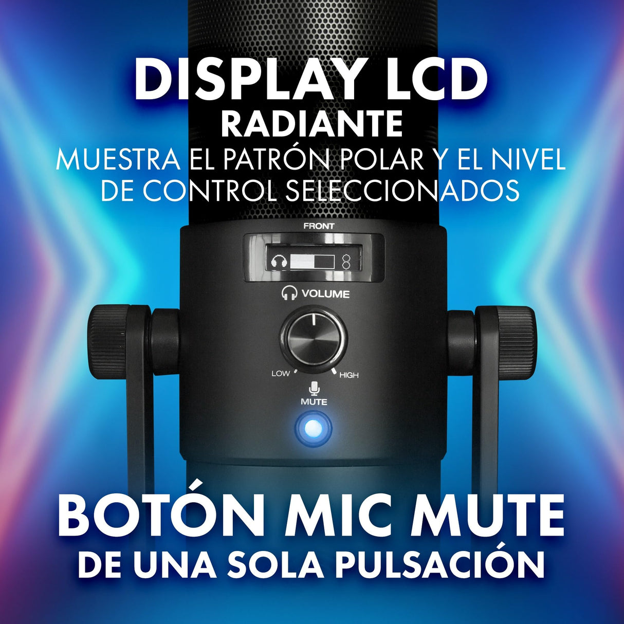 M-Audio Uber Mic - micrófono de condensador USB, para gaming y streaming en PC, podcast, grabaciones, con 4 patrones polares, mute y salida de auriculares