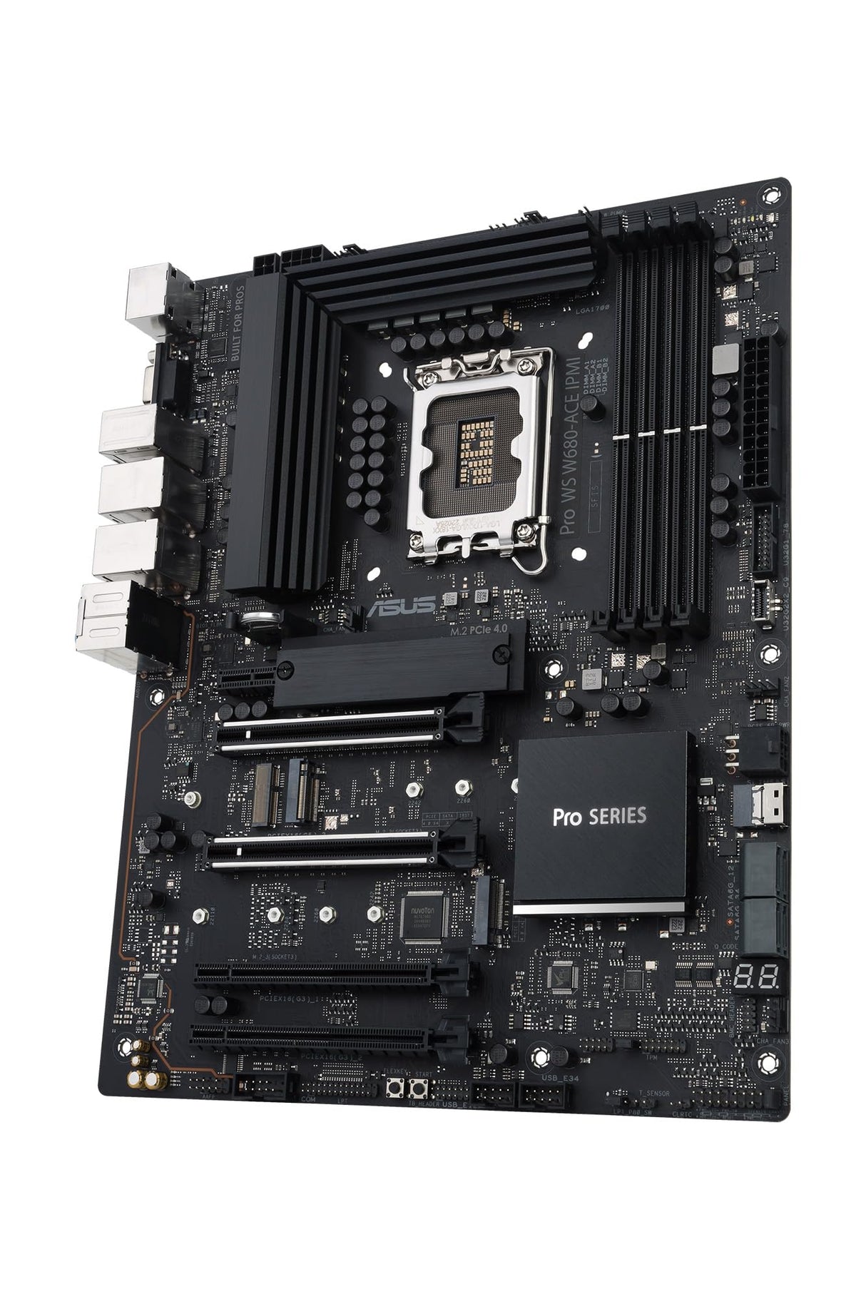 ASUS Pro WS W680-ACE IPMI Placa Base Intel W680 LGA 1700 ATX, PCIe 5.0, DDR5, 2 Intel 2,5 GB Ethernet, 3 Ranuras PCIe 4.0 M.2, 2 USB 3.2 Gen 2, SlimSAS, SATA 6 Gbps, HDMI, DisplayPort y VGA