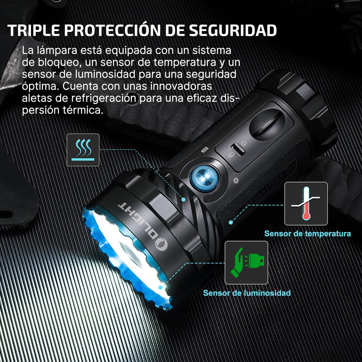 OLIGHT X7R Marauder 2 LED Linterna Táctica Recargable Linterna Eléctrica USB-C Alta Potencia 14000 Lúmenes Impermeable IPX8 Negro