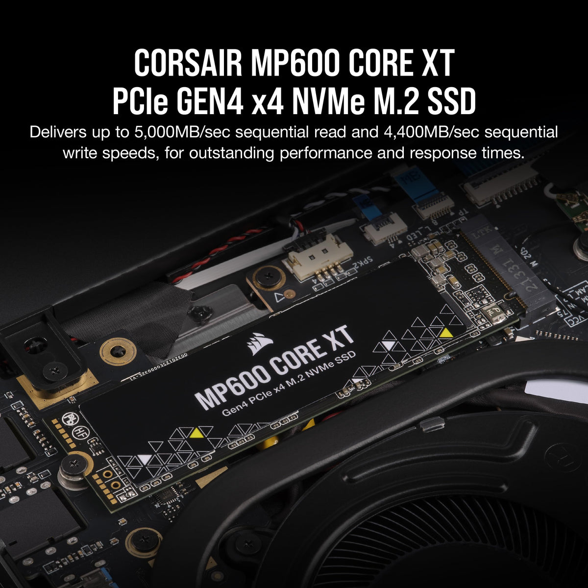 Corsair MP600 Core XT 2TB M.2 PCIe Gen4 NVMe SSD – hasta 5900 MB/s – QLC NAND – M.2 2280 – para Ordenadores Portátiles y de Sobremesa PCIe 4.0 – Negro