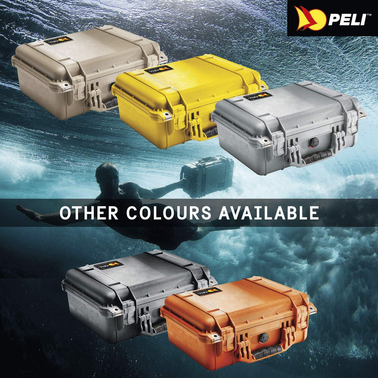 PELI 1450 Maletín de Transporte técnico para cámaras DSLR, réflex, Drones y Sistemas electrónicos, IP67 estanco e Impermeable al Polvo, 31L Capacidad, sin Espuma, Color Amarillo