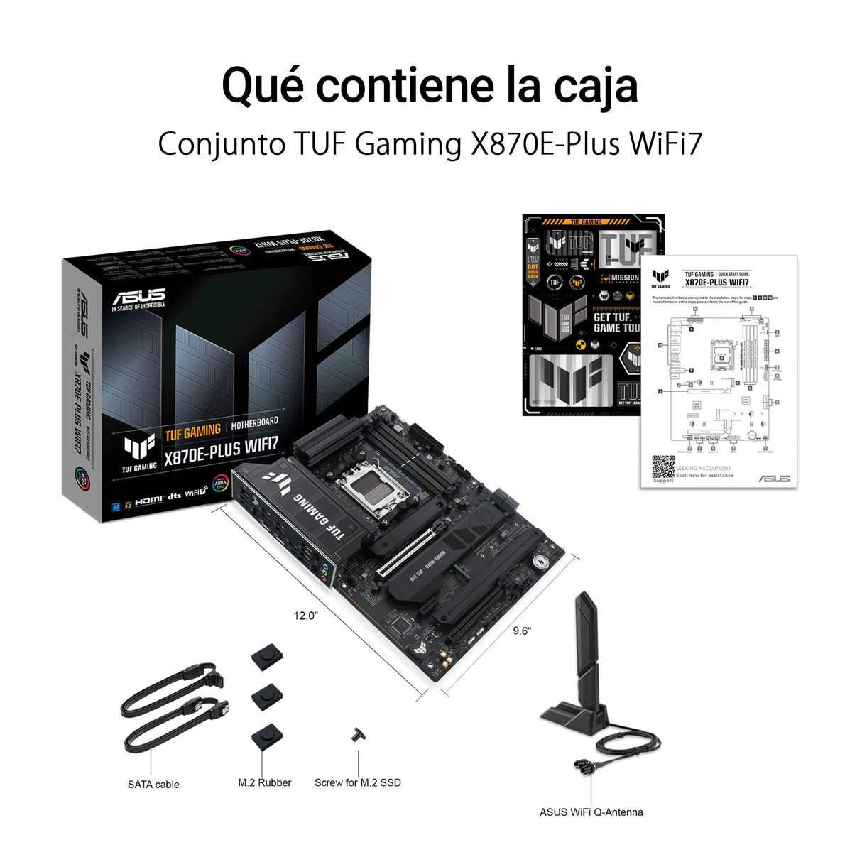 ASUS TUF Gaming X870E-PLUS WIFI7 Placa Base AMD X870E ATX, VRM de 16+2+1 Fases, DDR5, PCIe 5.0, Q-Release Slim, M.2, WiFi 7, USB4 Tipo-C, Aura Sync, AI Cooling II, AI Networking II y AI Overclocking