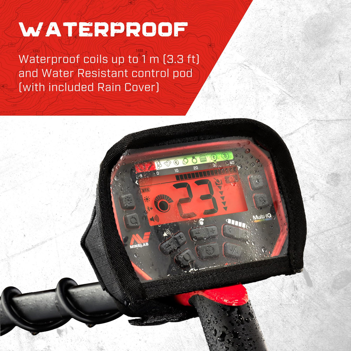 Minelab Vanquish 540 - Detector de Metales multifrecuencia para Adultos con sesgo de Hierro y Bobina Impermeable Doble D V12 de 12 x 9 Pulgadas (4 Modos de detección, Auriculares con Cable y Cubierta