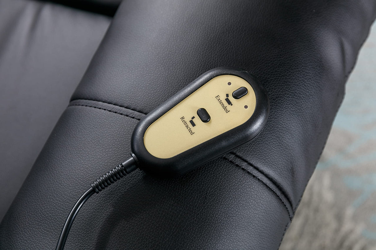 Astan Hogar Sillón Relax con Función Auto-Ayuda (Levanta Personas), Reclinación Eléctrica, Masaje Y Termoterapia, Modelo Ramón AH-AR30930NG, Negro,