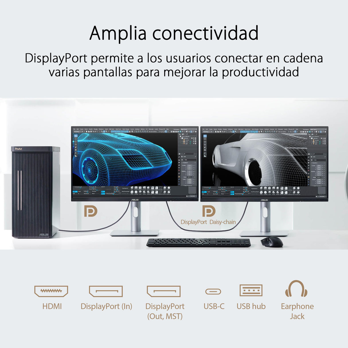 ASUS ProArt Display PA278CFRV - Monitor Profesional de 27", IPS, QHD (2560 x 1440), LuxPixel AGLR, 100Hz, USB-C PD 96W, VESA DisplayHDR 400 y MediaSync, Soporte ergonómico, Sostenibilidad ecológica