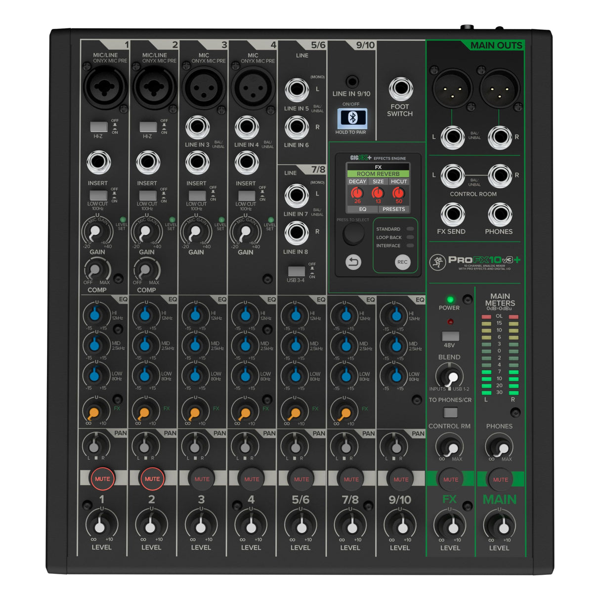 MACKIE ProFX10v3+ Mezclador Analógico de 10 Canales con Efectos Mejorados, Modos de Grabación USB y Bluetooth