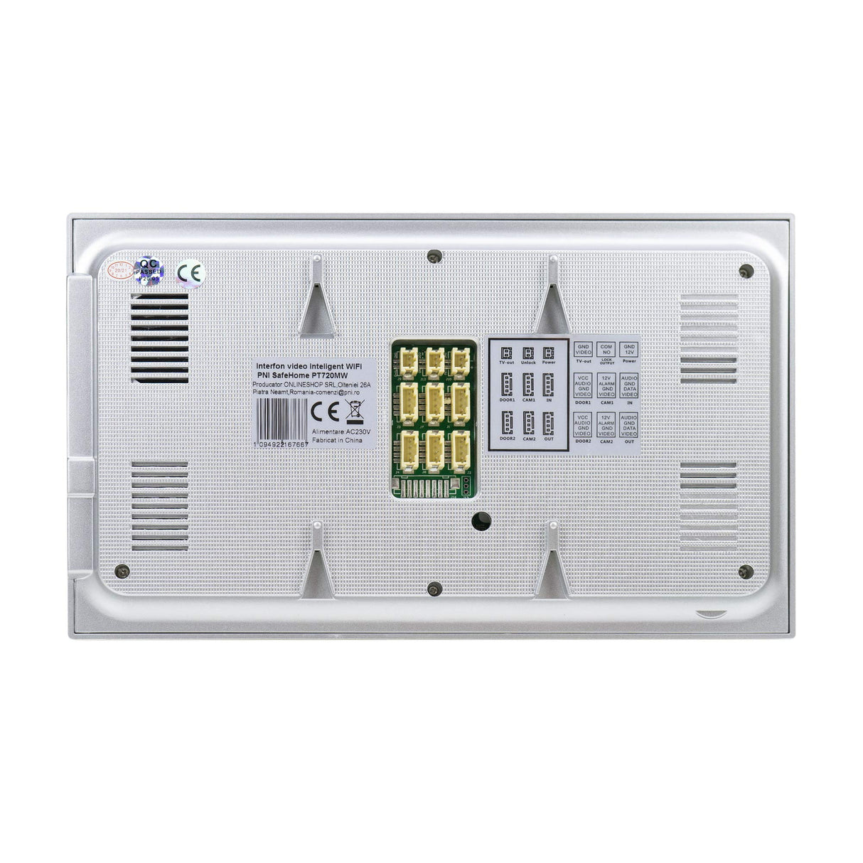 Interfono video inteligente PNI SafeHome PT720MW WiFi HD, P2P, monitor de interior, aplicación dedicada Tuya Smart