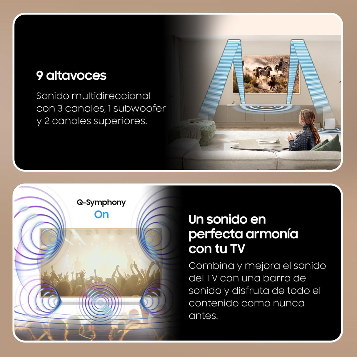 SAMSUNG Barra de Sonido HW-S801D/ZF - Ultra Slim Design; Wireless Dolby Atmos®; 9 Altavoces, 3 Canales, 1 subwoofer y 2 Canales Superiores con Q-Symphony