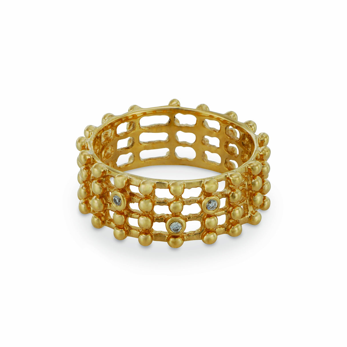 Pandora - Anillo de oro amarillo de 14 quilates con diamante, talla 12 (16,56 mm)