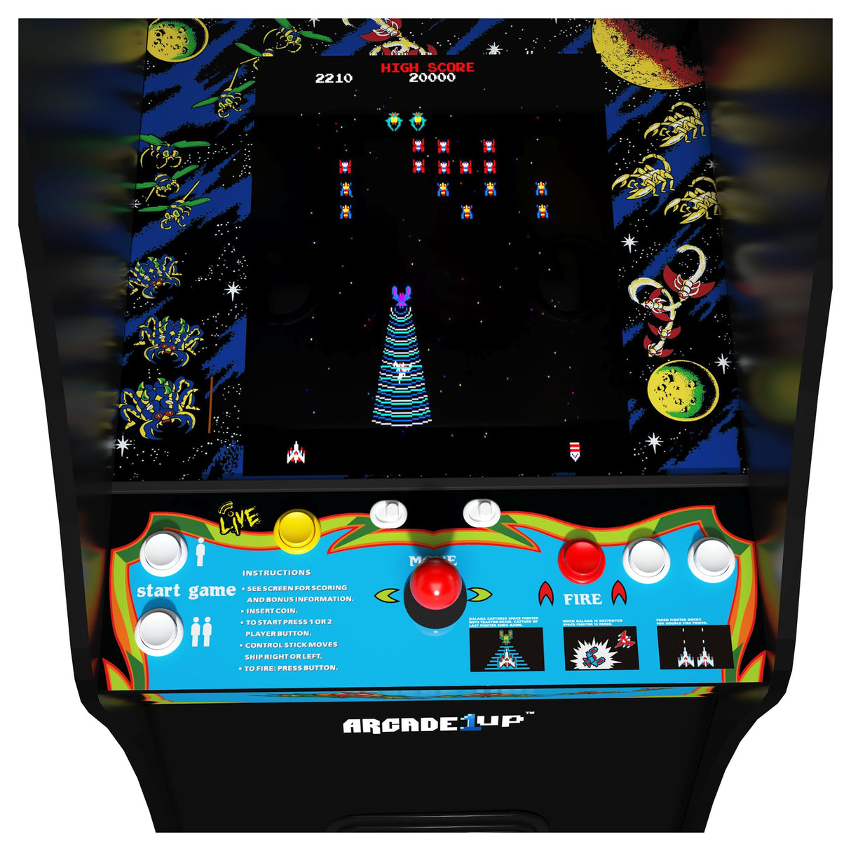 Arcade1Up-GALAGA Deluxe 14 Games in 1, 5 Foot Stand-Up Cabinet Arcade Machine Dominio Videojuegos, Multicolor, M (Tastemakers GAL-A-305427)
