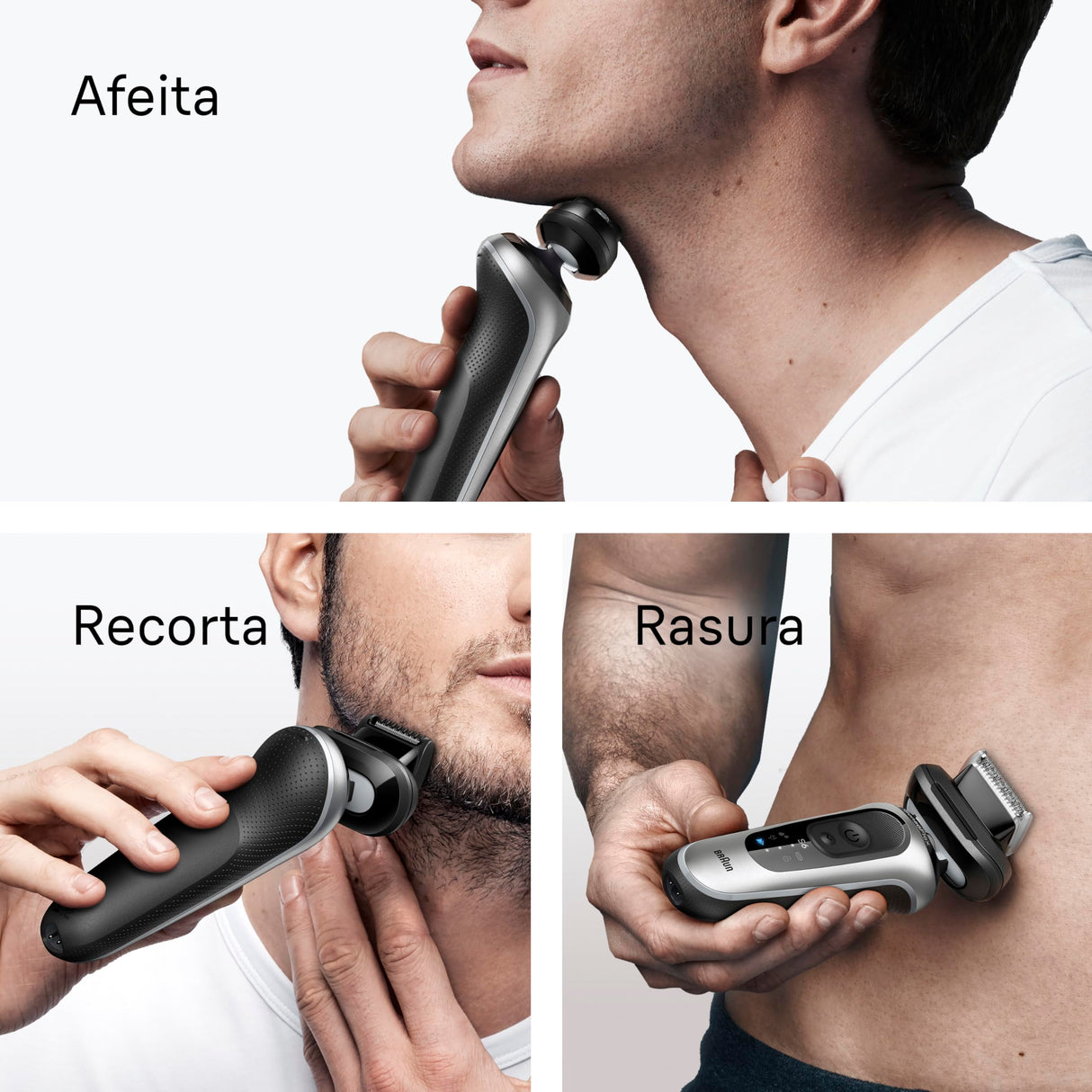 Braun Afeitadora Eléctrica Hombre Series 6, Máquina De Afeitar En Seco Y En Mojado, 2 Modos De Afeitado, 60 Min De Uso, +2 Accesorios De Rasurado, Centro De Limpieza,Estuche De Viaje, 62-S7650CC,Plata