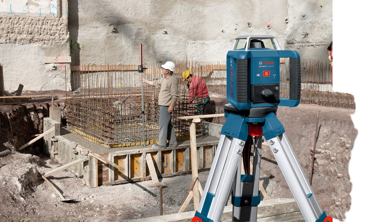 Bosch Professional GRL 400 H - Nivel láser giratorio (uso con un solo botón, alcance Ø: hasta 400m, en maletín)