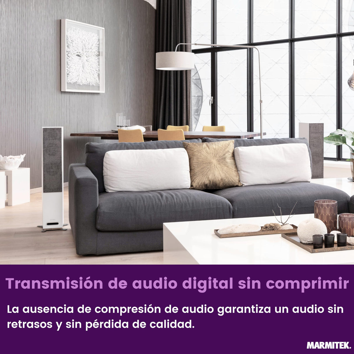 Marmitek - Transmisor de Audio Para Altavoces, Surround Anywhere 221, Transmisión Digital sin Latencia, Conexión Inalámbrica de Altavoces Envolventes, Conecte dos Altavoces de Forma Inalámbrica