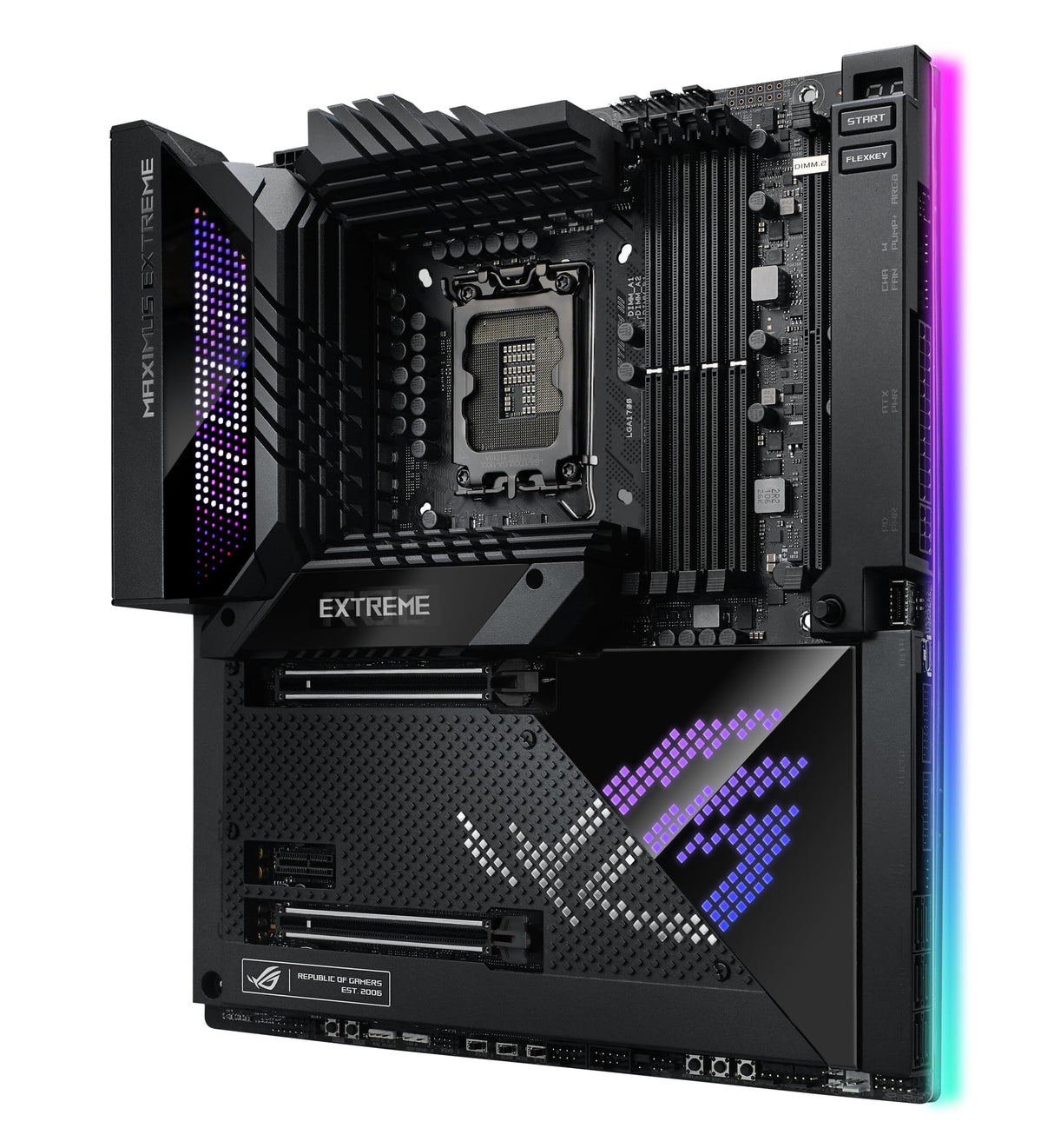 ASUS ROG Maximus Extreme, Placa Base Gaming Intel LGA 1700 EATX (VRM de 24+1 Fases, PCIe 5.0, Wi-Fi 6E, Ethernet de 10 GB y 2.5 GB, Cinco M.2, Thunderbolt 4 y Aura Sync), Z690 (Alder Lake)