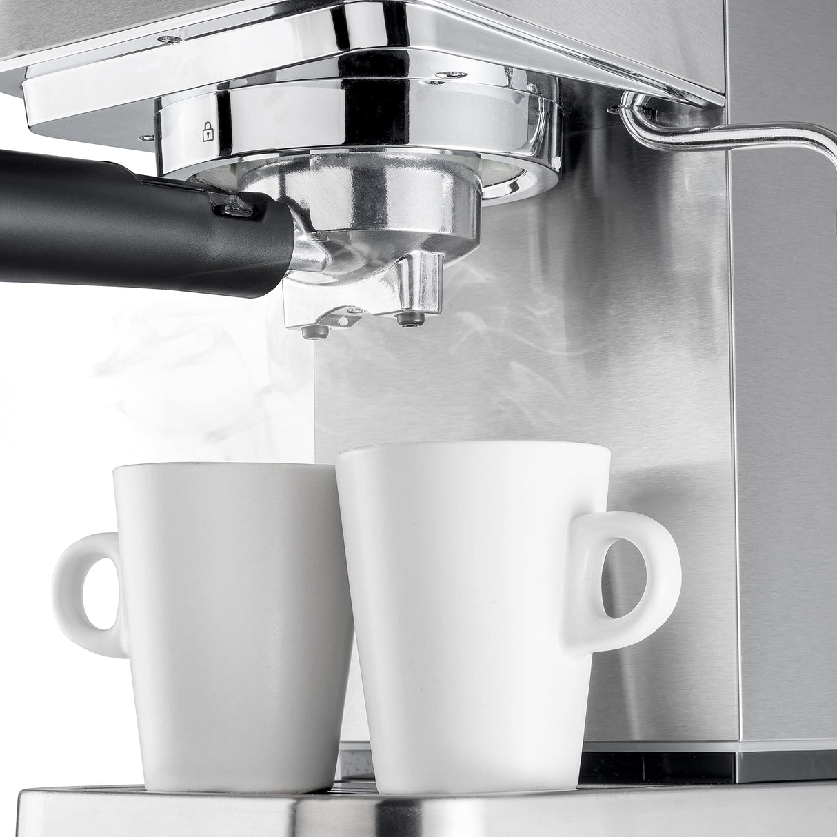 Ufesa CE8020 Capri Cafetera Expresso y Capuccino, 20 Bares, 1350W, Sistema Thermoblock, Vaporizador Orientable, 2 Modos: Café Molido o Monodosis, Depósito 1.4L, Apagado Automático