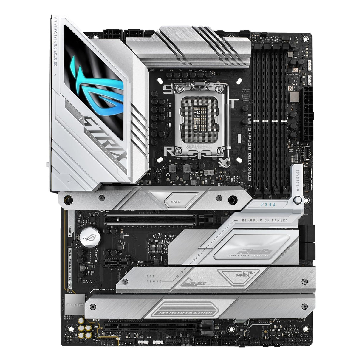 ASUS ROG Strix Z790-A Gaming WiFi II Placa Base Intel Z790, LGA 1700, DDR5, Conectores de Alimentación Duales ProCool II, PCIe 5.0, WiFi 7 y USB Alta Velocidad, 1 Puerto E/S, AEMP, 8000+ MT/S