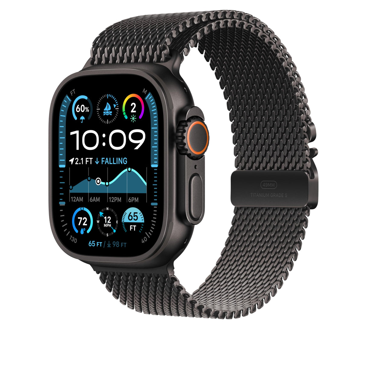 Apple Watch Band - Pulsera Milanese Loop - 49 mm - Negro - Talla M
