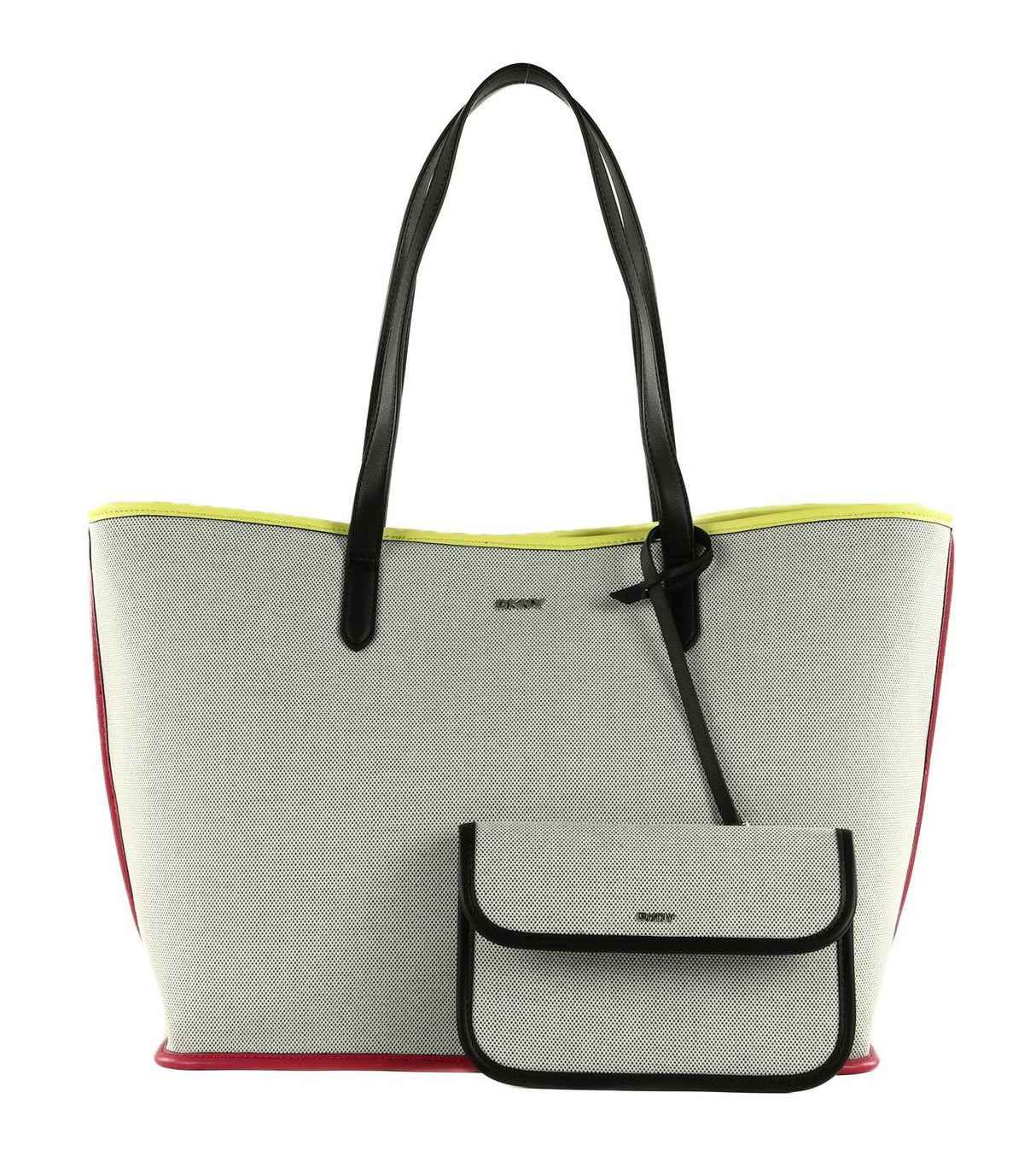 DKNY Hallie Tote, Bolsa de Mano para Mujer, Negro/Multicolor