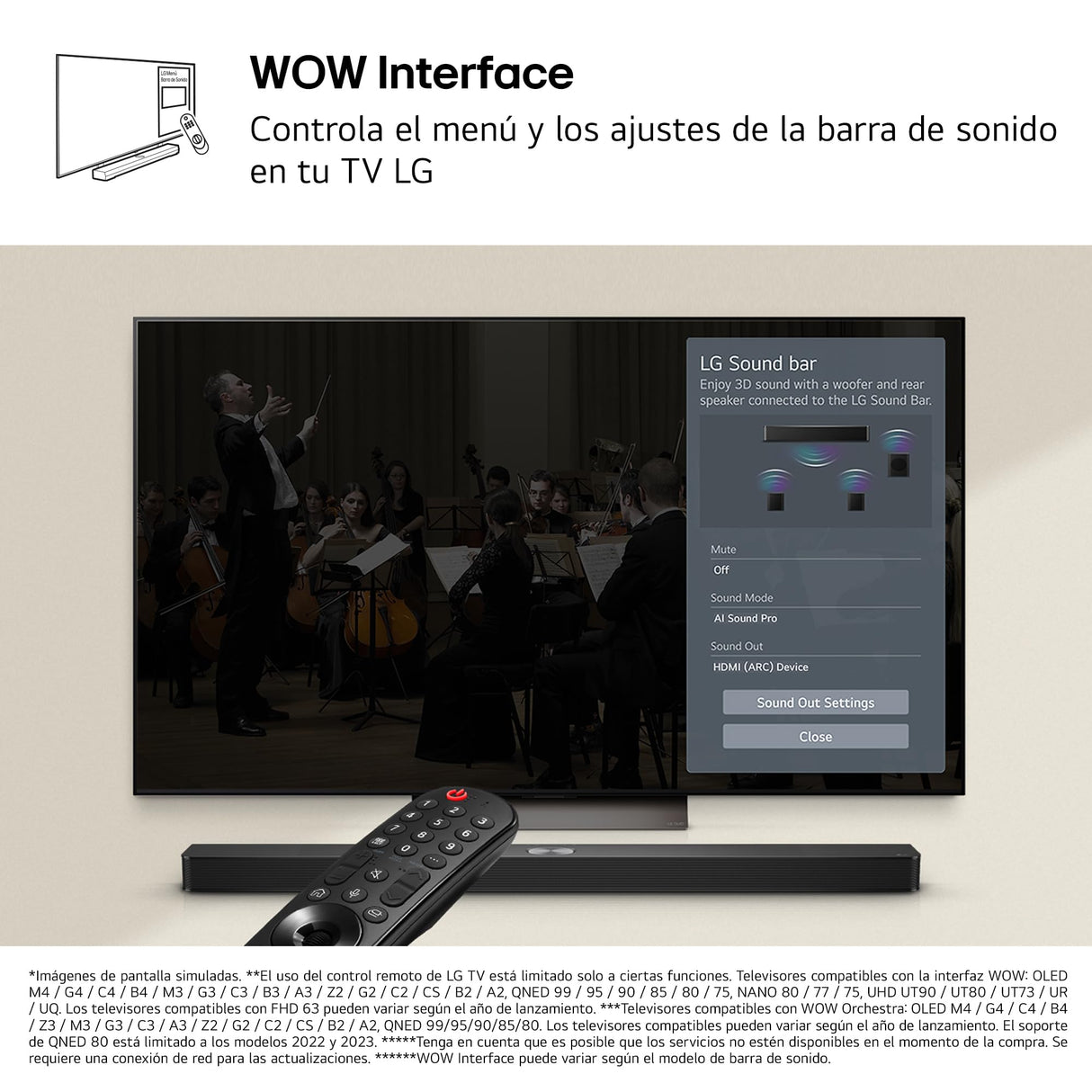LG S60T - Barra de Sonido Inteligente, 340W, 3.1 Canales, Sonido Envolvente Dolby Digital y DTS, Amplia Conectividad, HDMI, Bluetooth, USB, Entrada Óptica, Negro