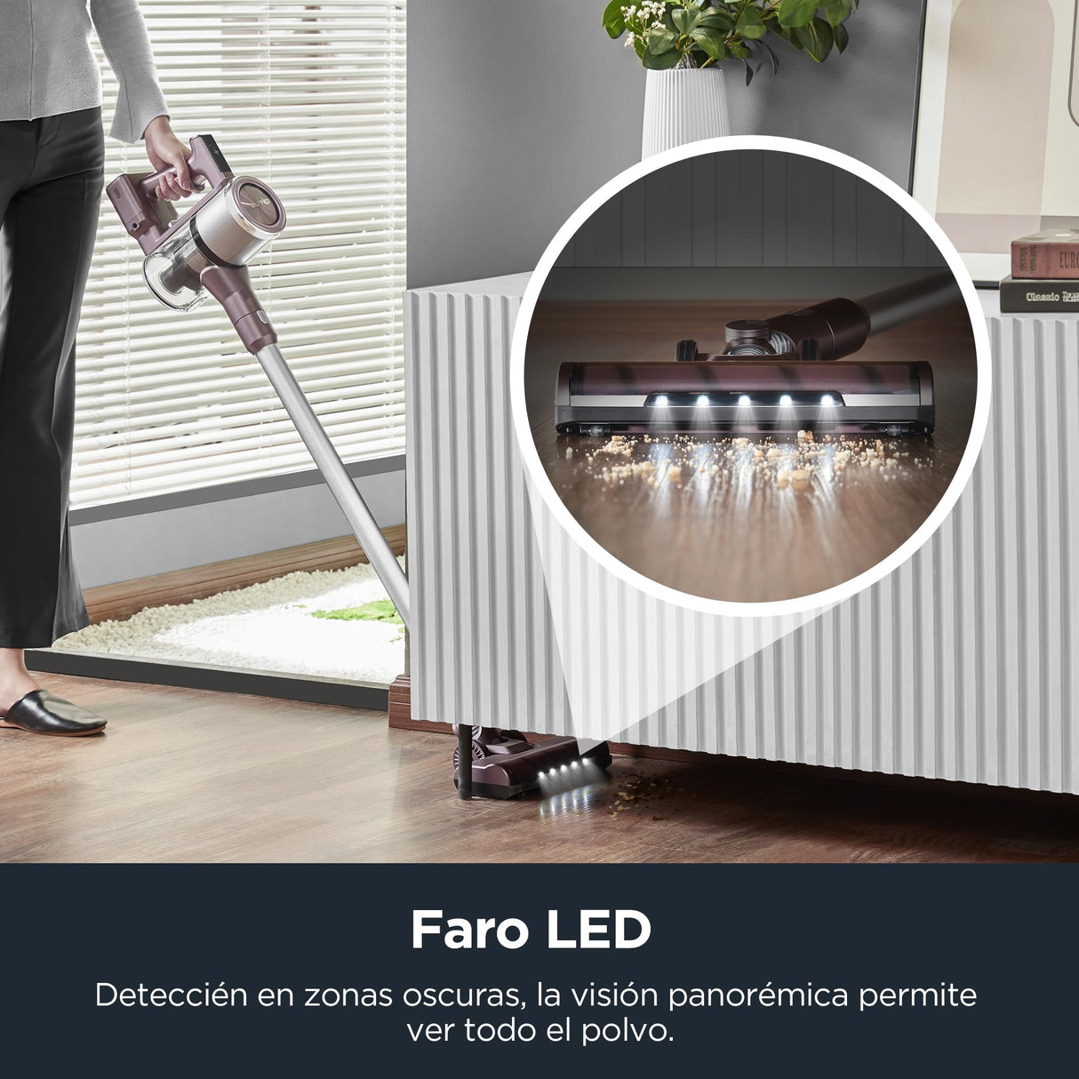 Eureka AK10 Pet Aspiradora sin Cable Potente, Motor BLDC de 450 W, 60 Mins Autonomía de Limpieza, 29KPa Aspiradoras Escoba Inteligente, Batería Desmontable de hasta 60 Minutos con Pantalla LED