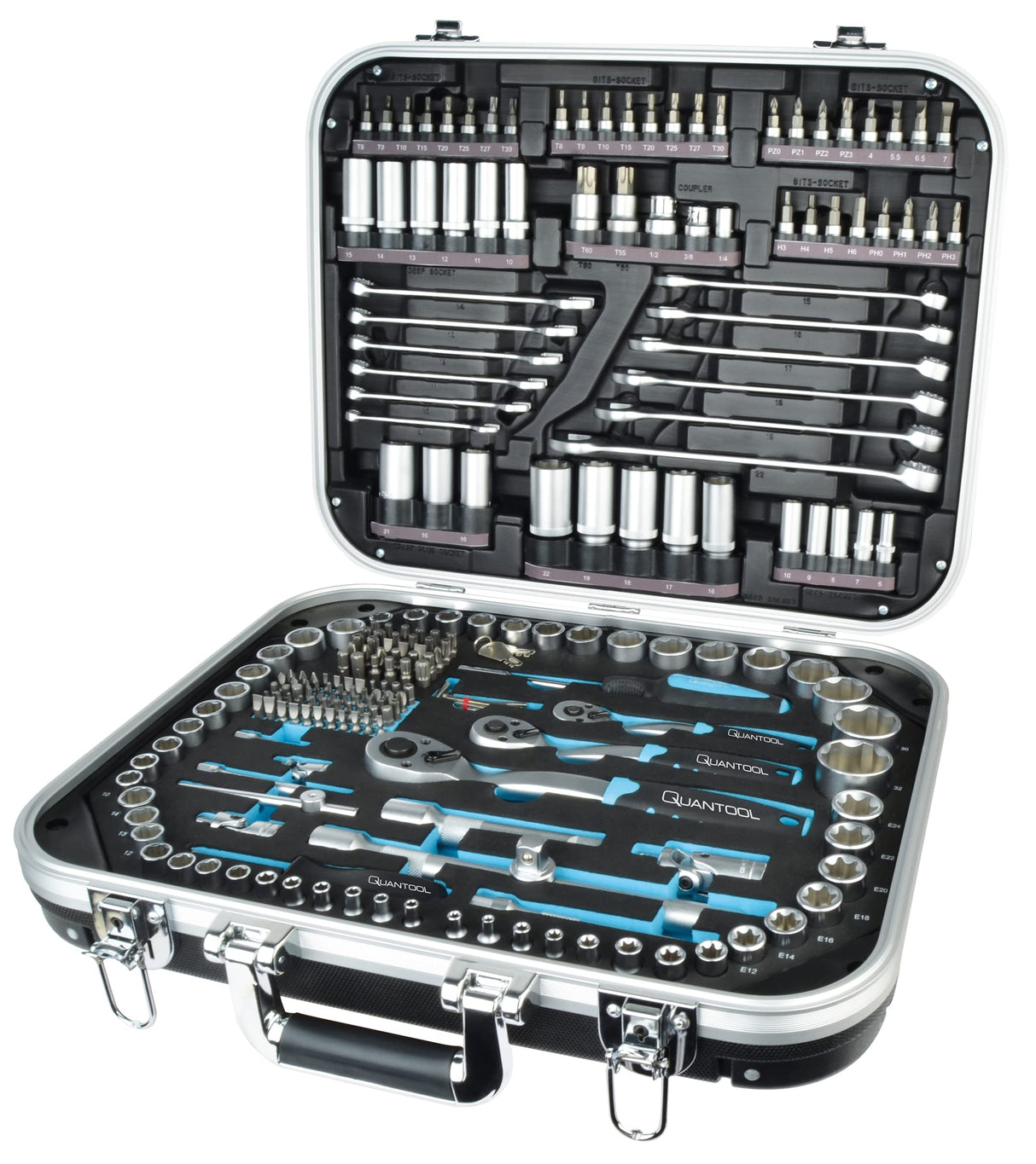Brüder Mannesmann Quantool Q25000 - Juego de llaves de vaso (1/4", 3/8" y 1/2", 227 piezas)